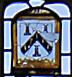 15th century stained glass in the east window of St Martin's Church, Stamford, Lincolnshire; Walcott coat of arms.